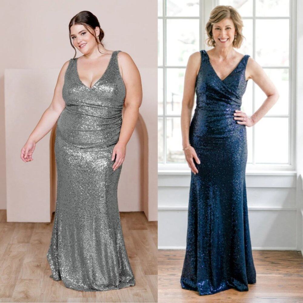 Revelry Dawson Sequin Maxi Dress Bridesmaid Special Occasion Charcoal 4